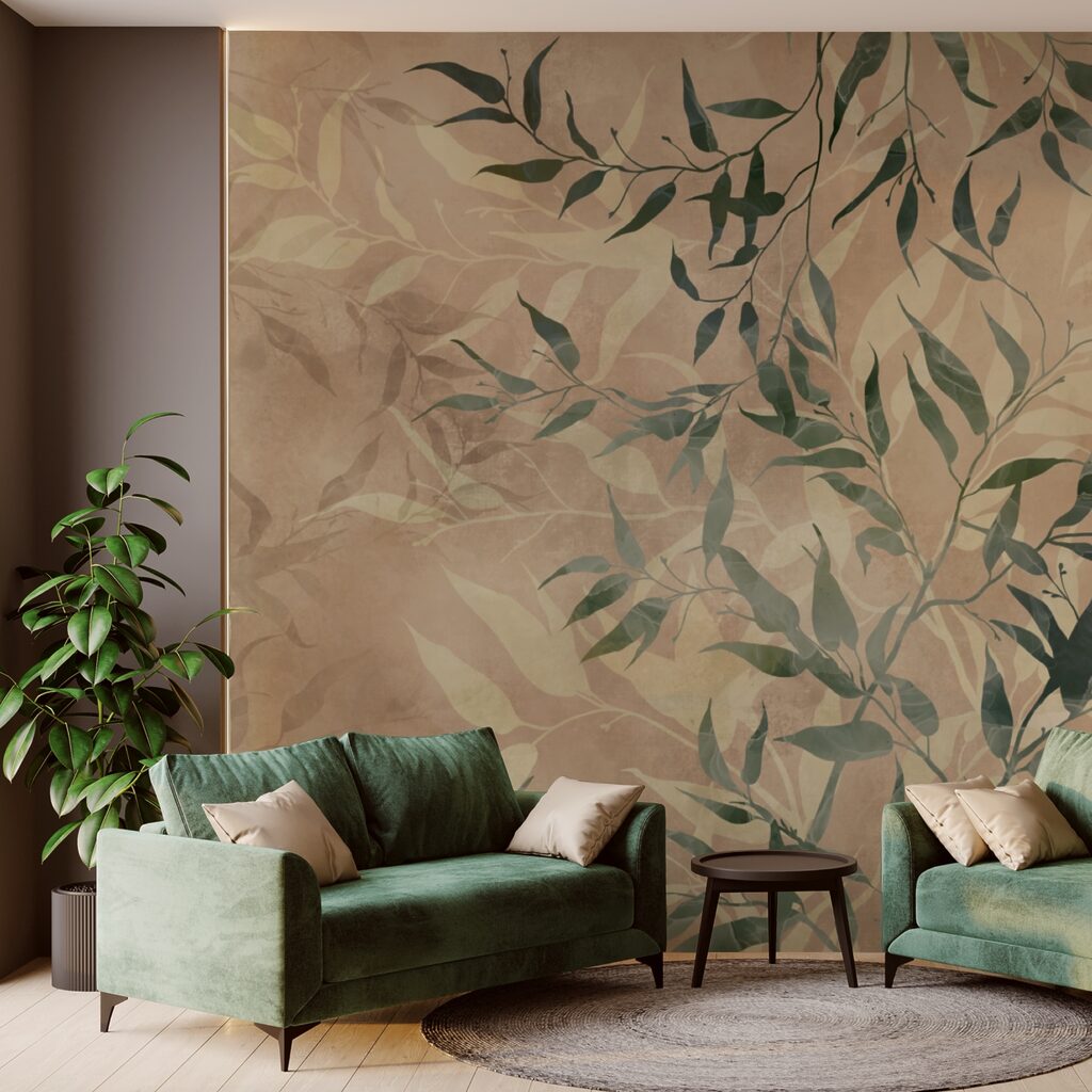 Frunze naturale pe fundal texturat