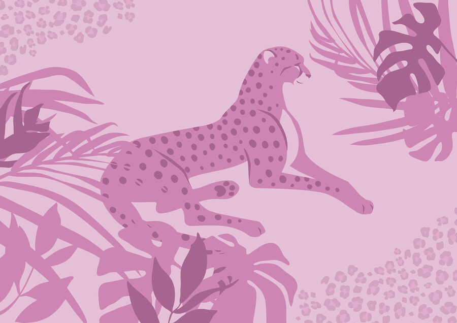 Ghepard violet cu pete roz