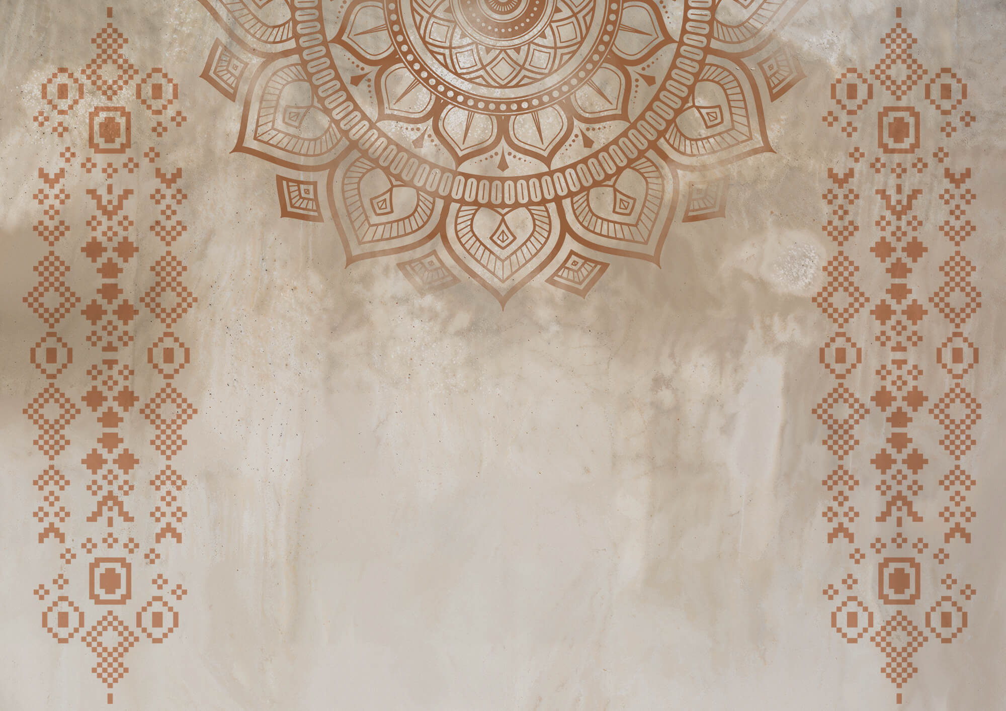 White and brown mandala