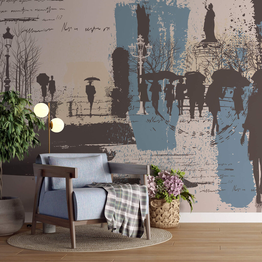 Grup de oameni pe jos cu umbrele Grup de oameni pe jos cu umbrele