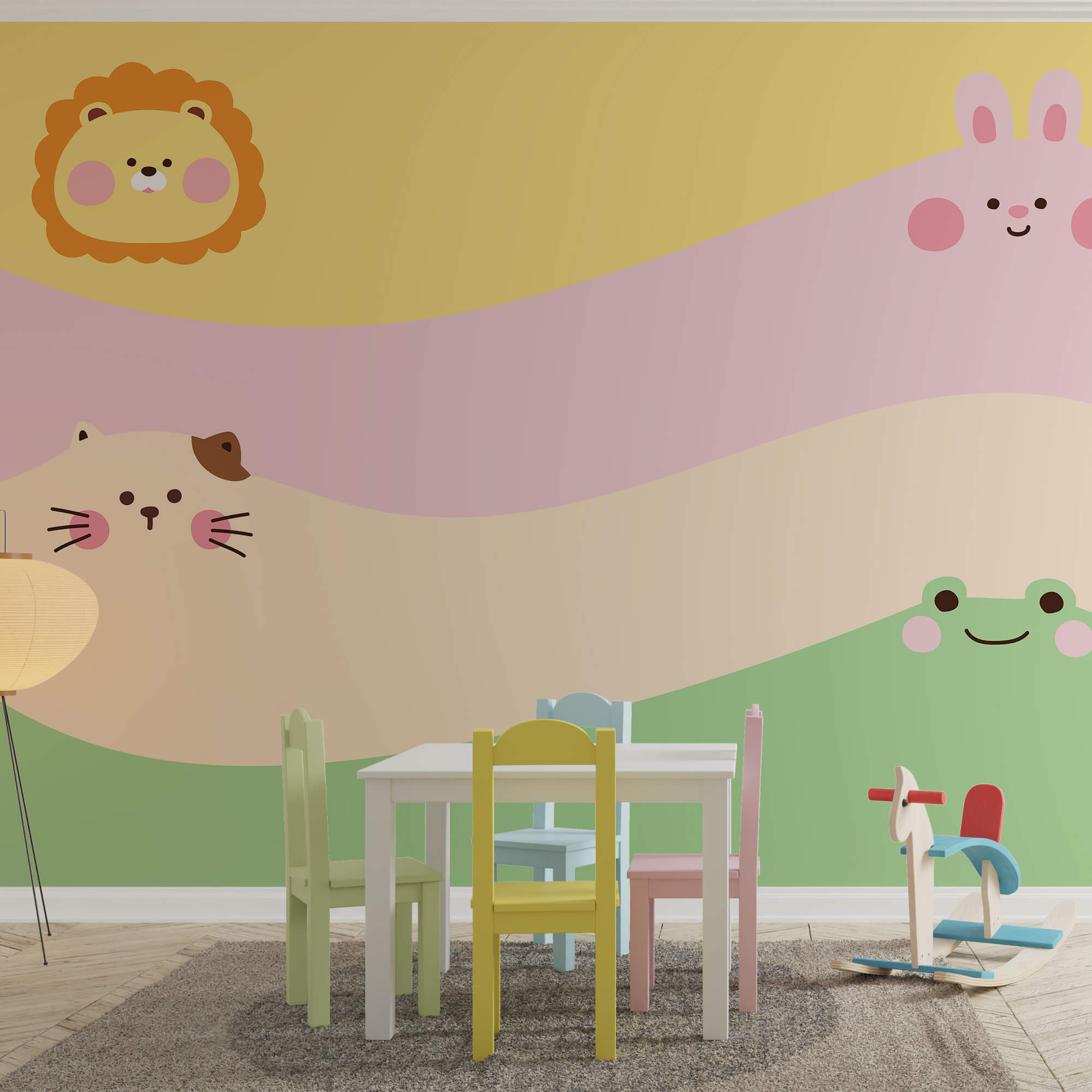 Grup de animale cu un leu și un leu