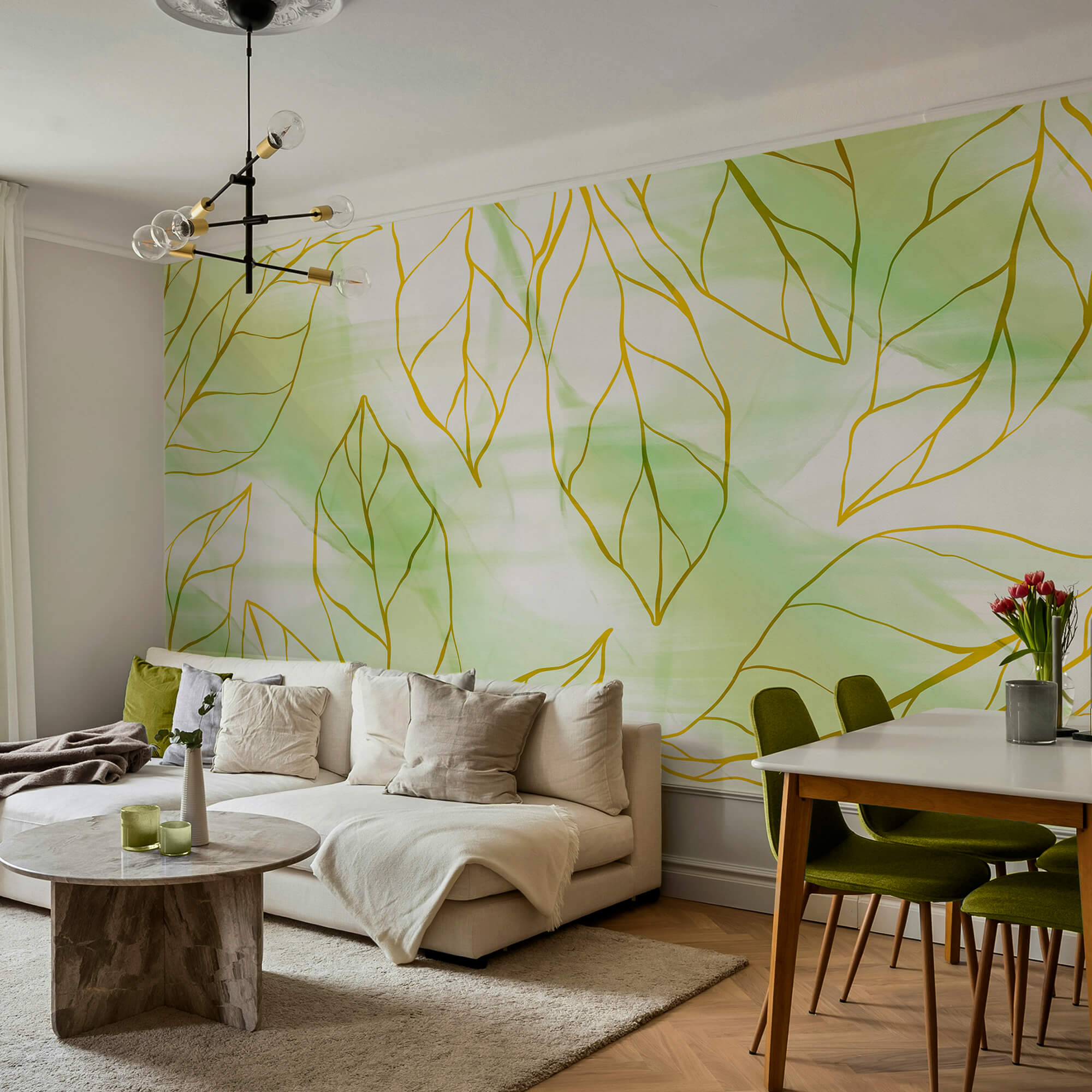 Model de frunze pe o suprafață albă