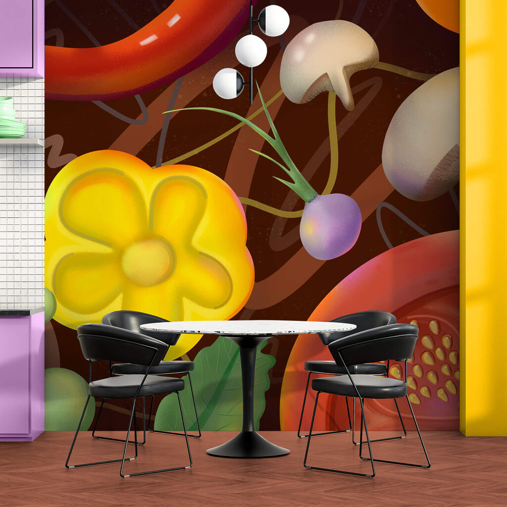 Aranjament vibrant de legume proaspete Aranjament vibrant de legume proaspete