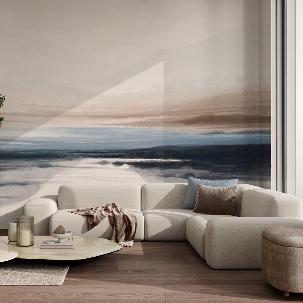 Pictura acuarelă a unui lac