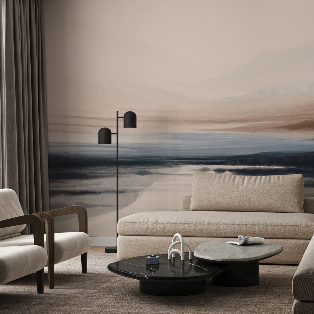 Pictura acuarelă a unui lac