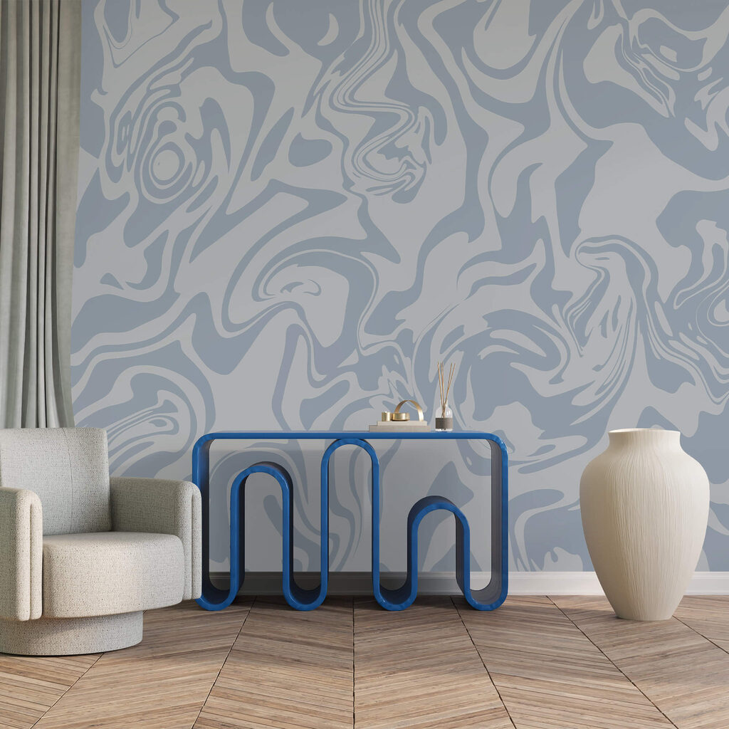 Valuri de tonuri albastre moi care se învârt