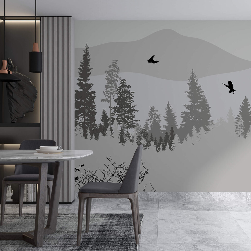 Păsări zburând peste un munte înzăpezit Păsări zburând peste un munte înzăpezit