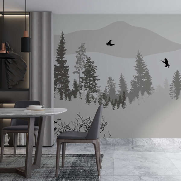 Păsări zburând peste un munte înzăpezit Păsări zburând peste un munte înzăpezit