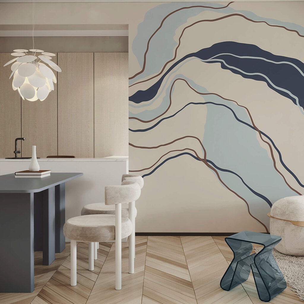 Linii fluide în nuanțe senine Linii fluide în nuanțe senine