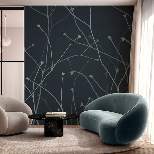 Ramuri delicate pe un fundal întunecat