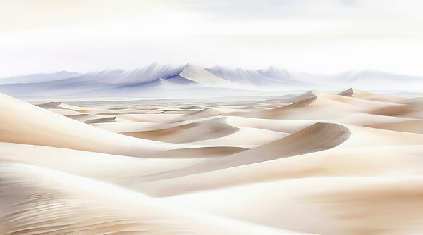 Desert landscape with mountains in the background