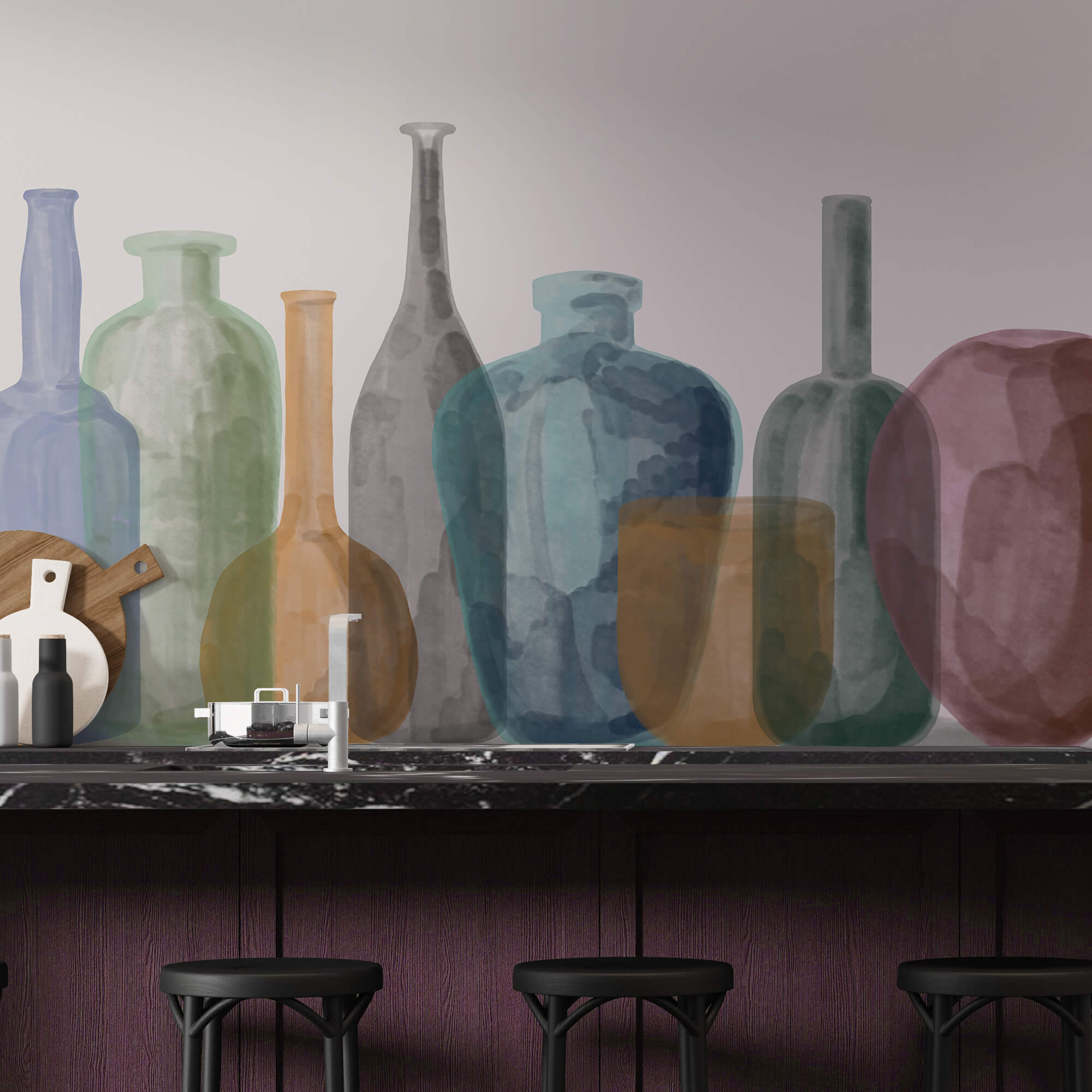 Grup de sticle de sticlă