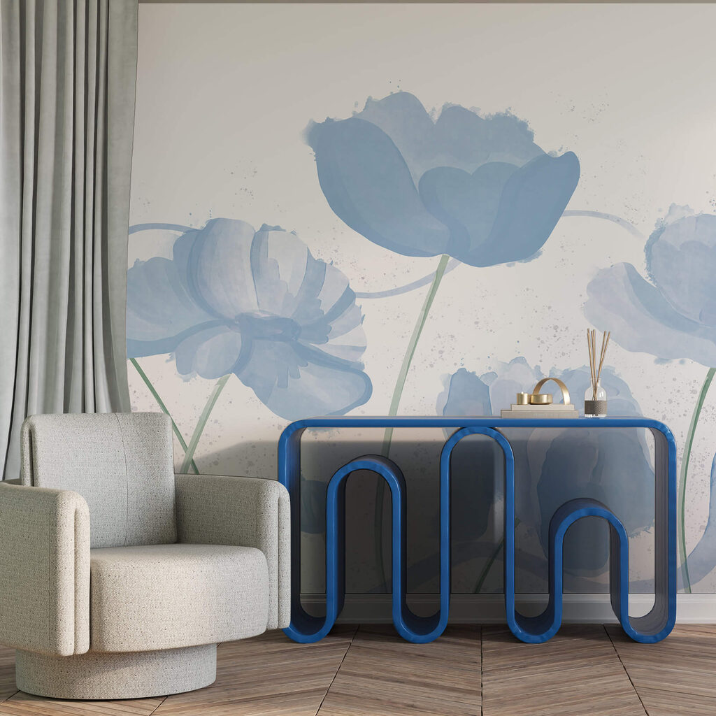 Flori delicate în nuanțe delicate de albastru