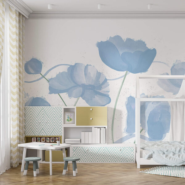 Flori delicate în nuanțe delicate de albastru