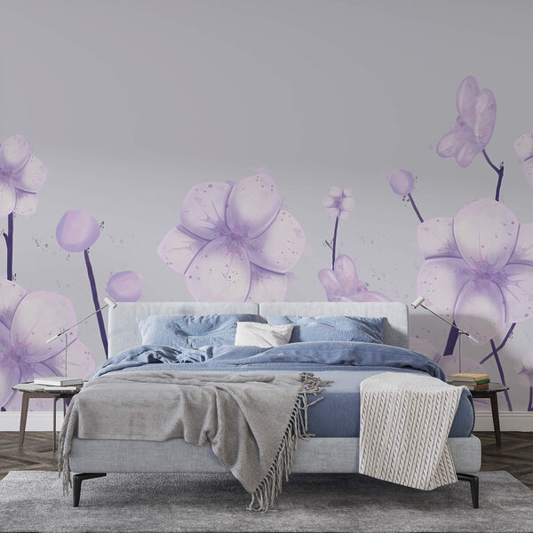 Grup de flori pe fundal alb