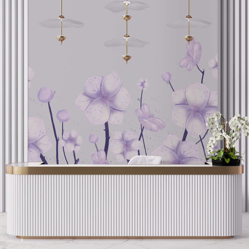 Grup de flori pe fundal alb