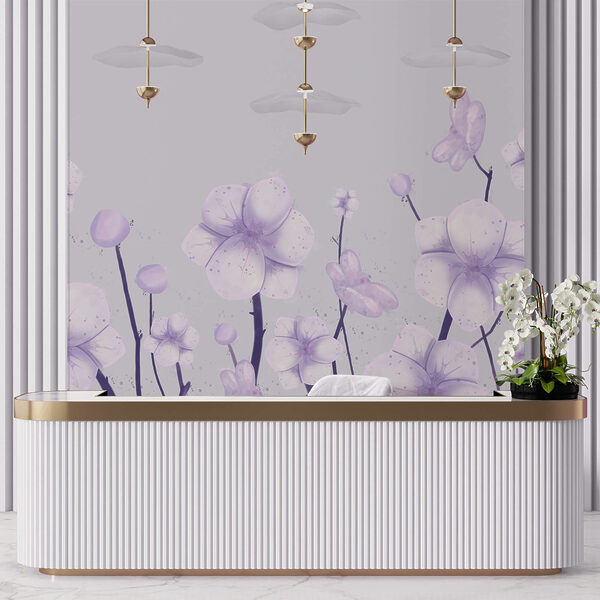 Grup de flori pe fundal alb