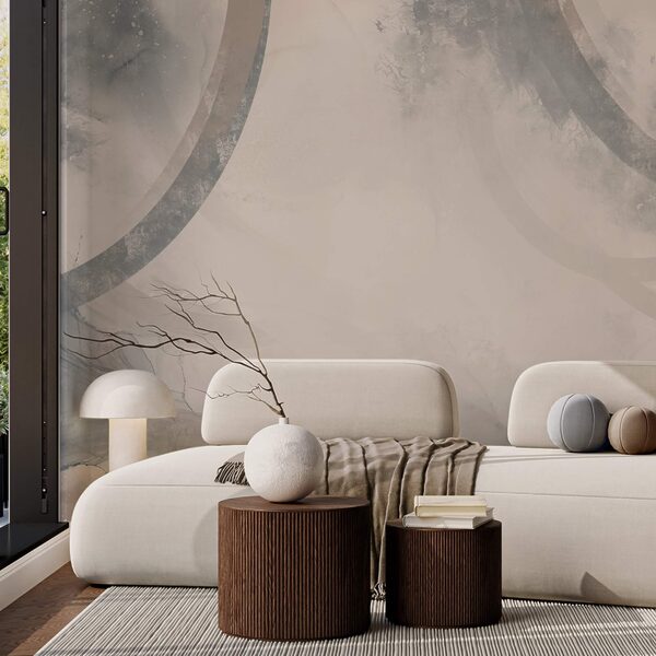 Fundal alb și gri cu cercuri alb-negru