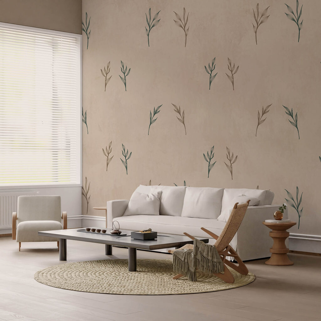 Model de frunze pe fond bej