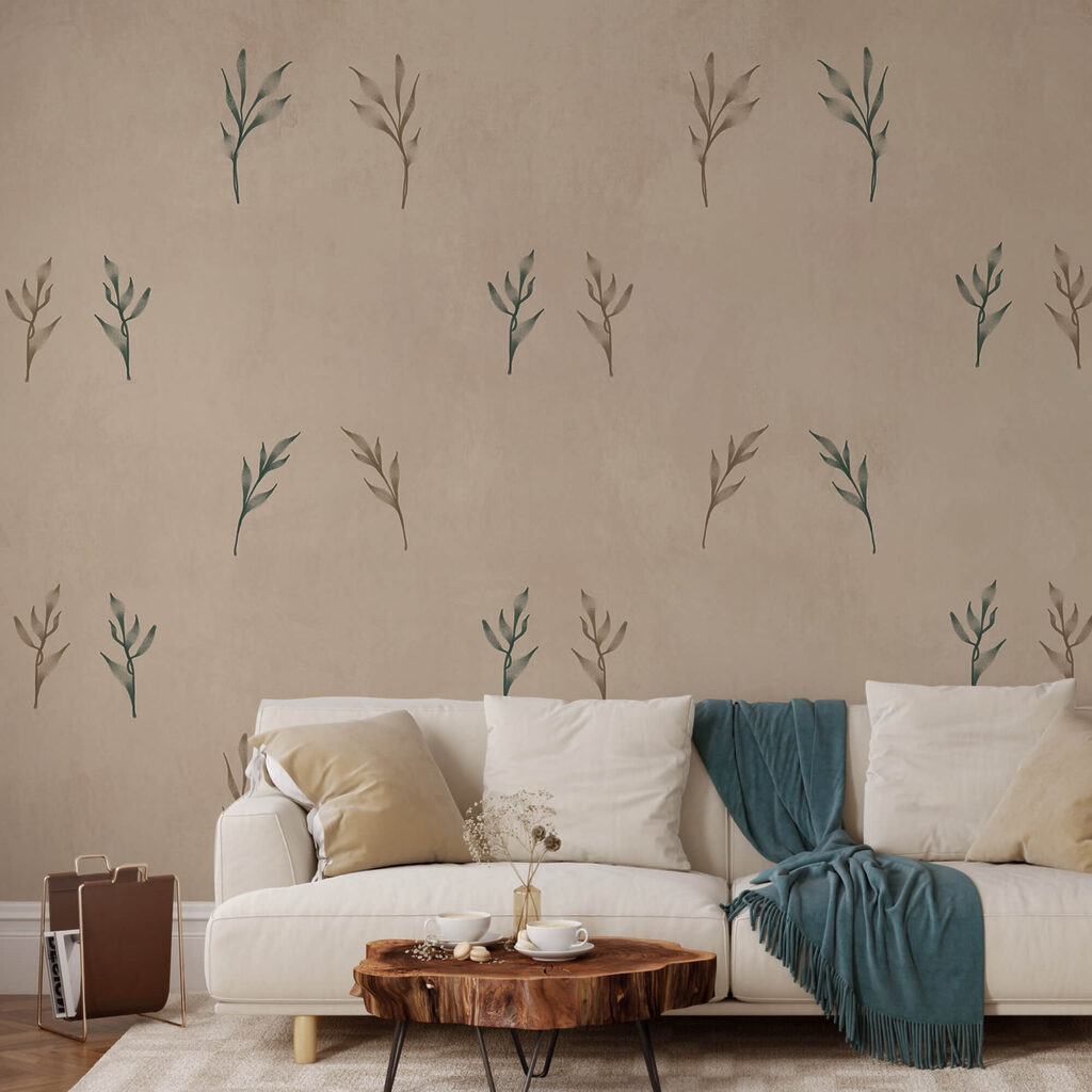 Model de frunze pe fond bej