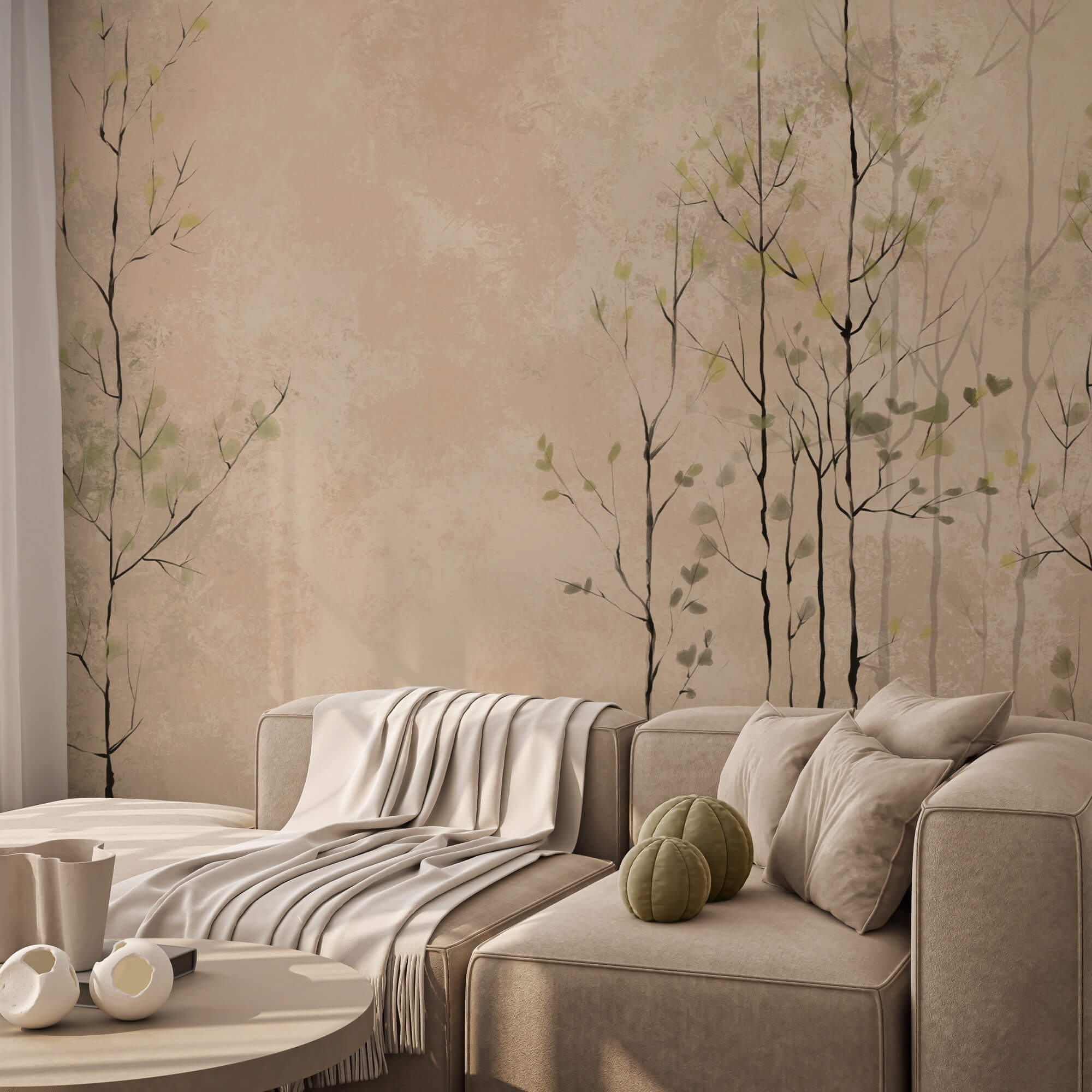 Grup de copaci cu frunze