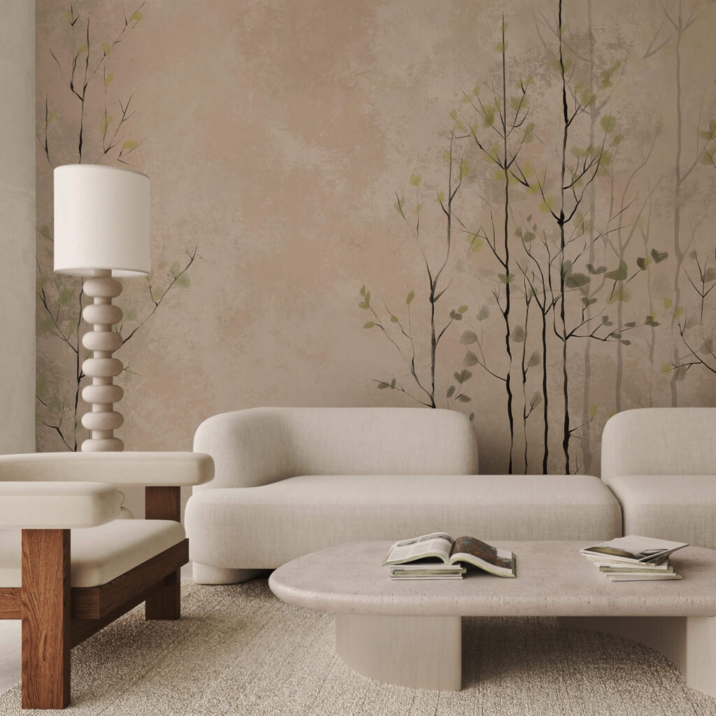 Grup de copaci cu frunze