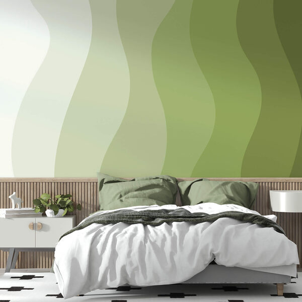 Linii ondulate verzi și albe