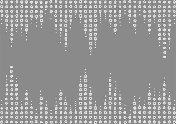 Grey and white background with dots