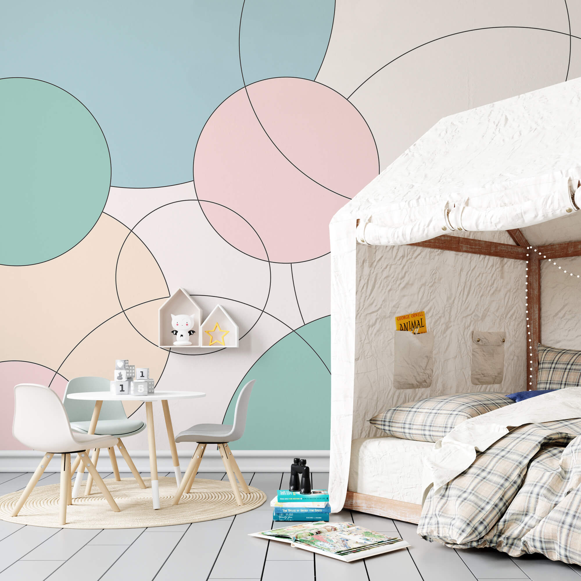 Model cu cercuri și frunze