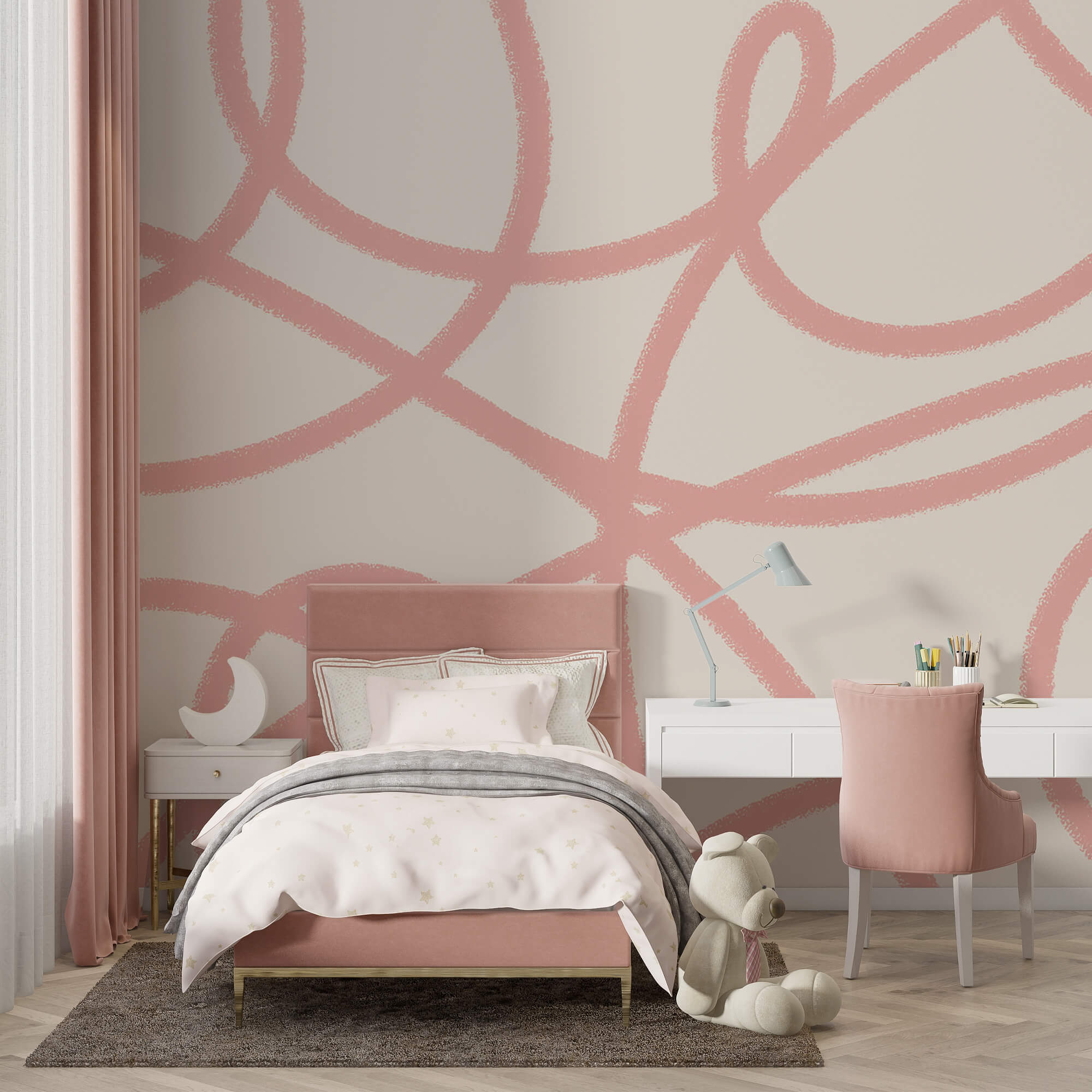 Linii roz pe fond alb