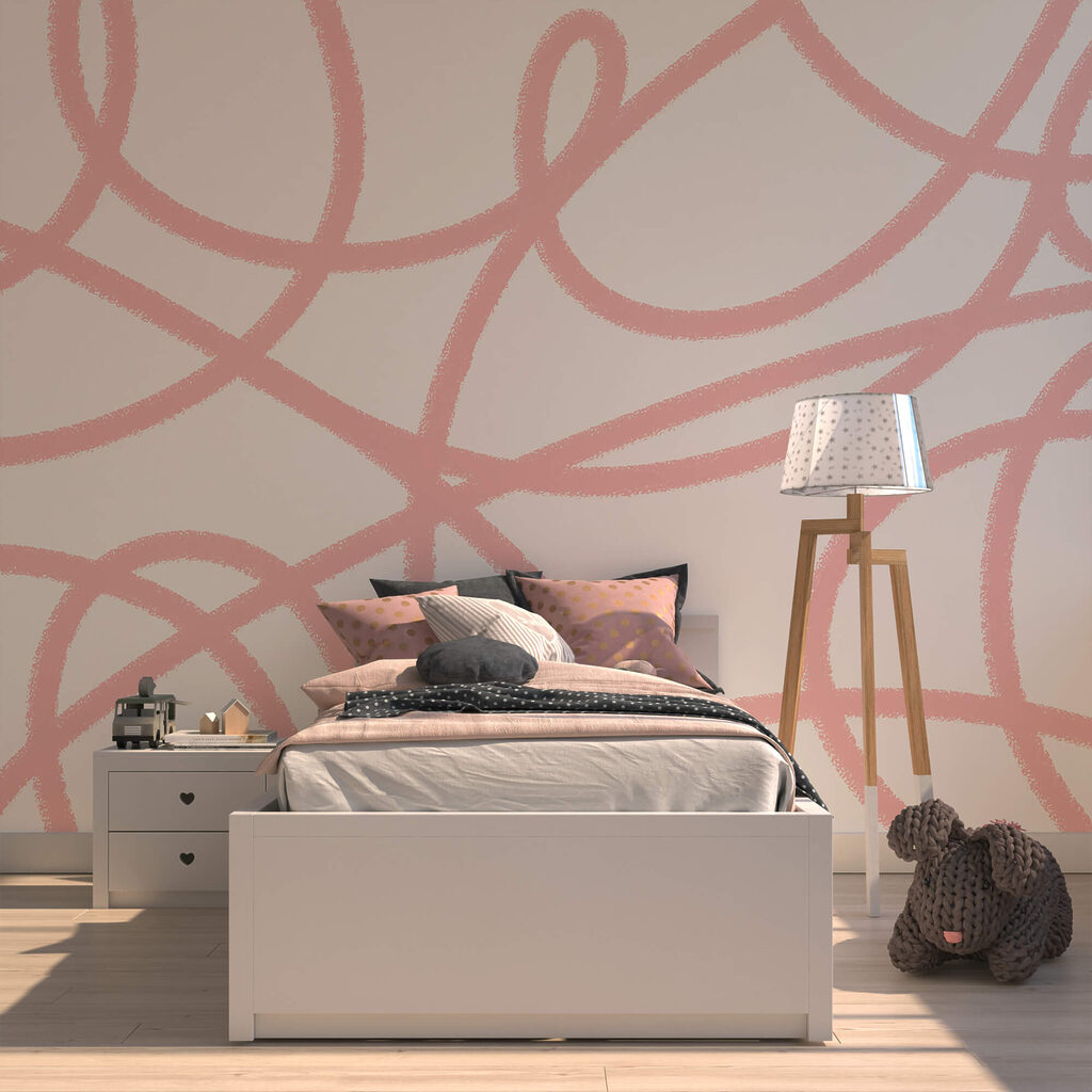 Linii roz pe fond alb