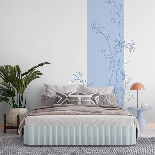 Desen cu flori albastre și albe Desen cu flori albastre și albe