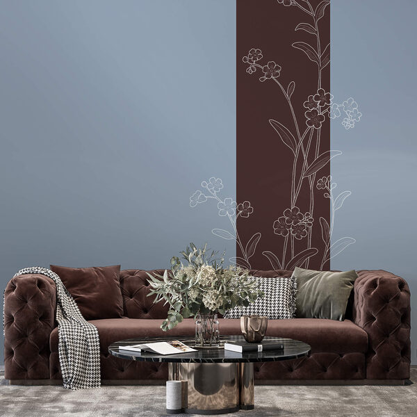 Flori elegante pe un fundal în două nuanțe Flori elegante pe un fundal în două nuanțe