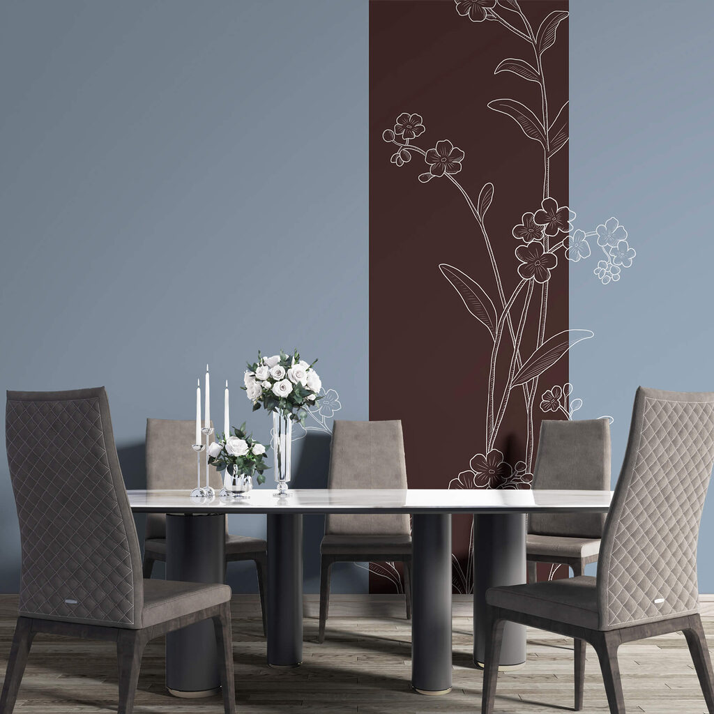 Flori elegante pe un fundal în două nuanțe Flori elegante pe un fundal în două nuanțe