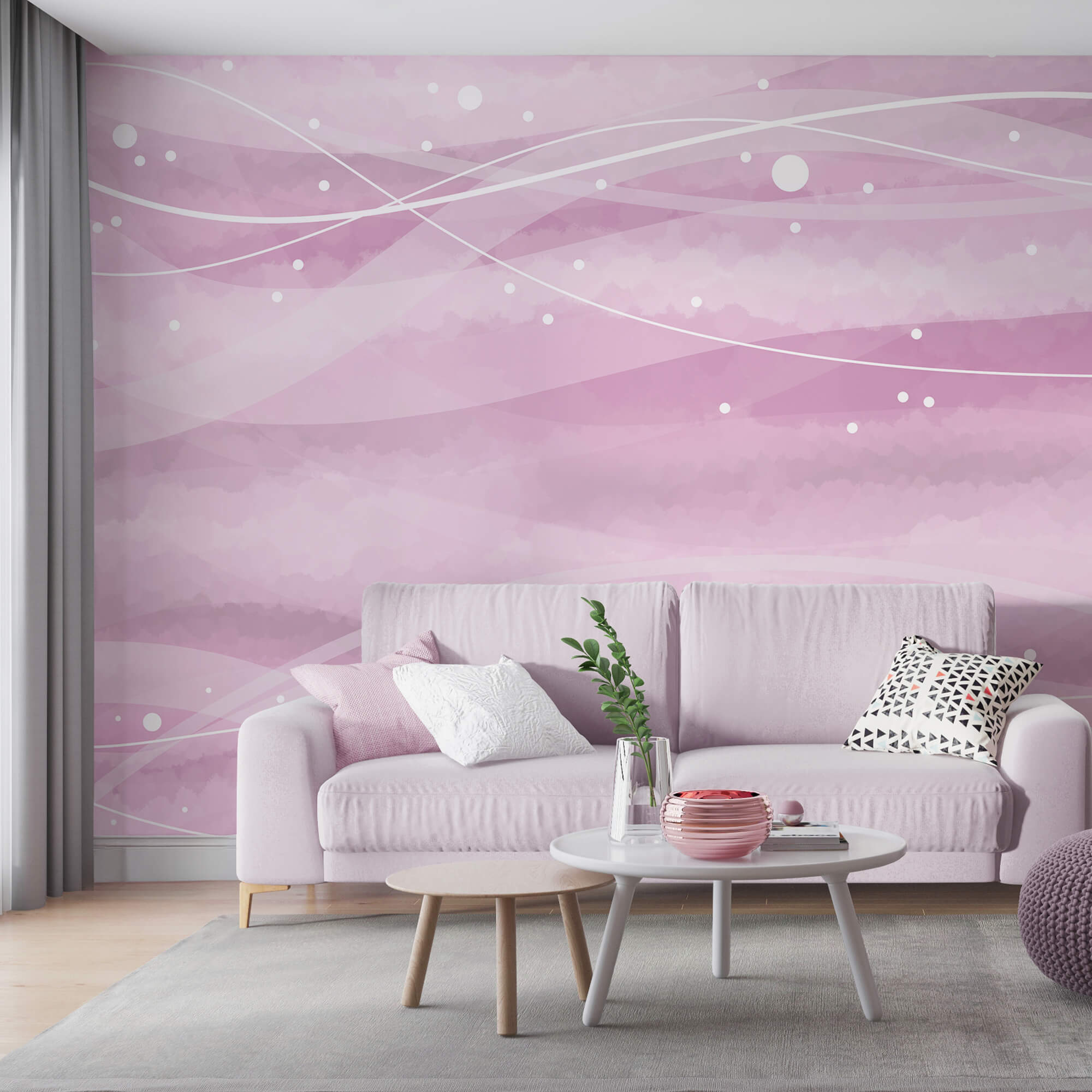 Fundal roz cu linii și puncte albe Fundal roz cu linii și puncte albe