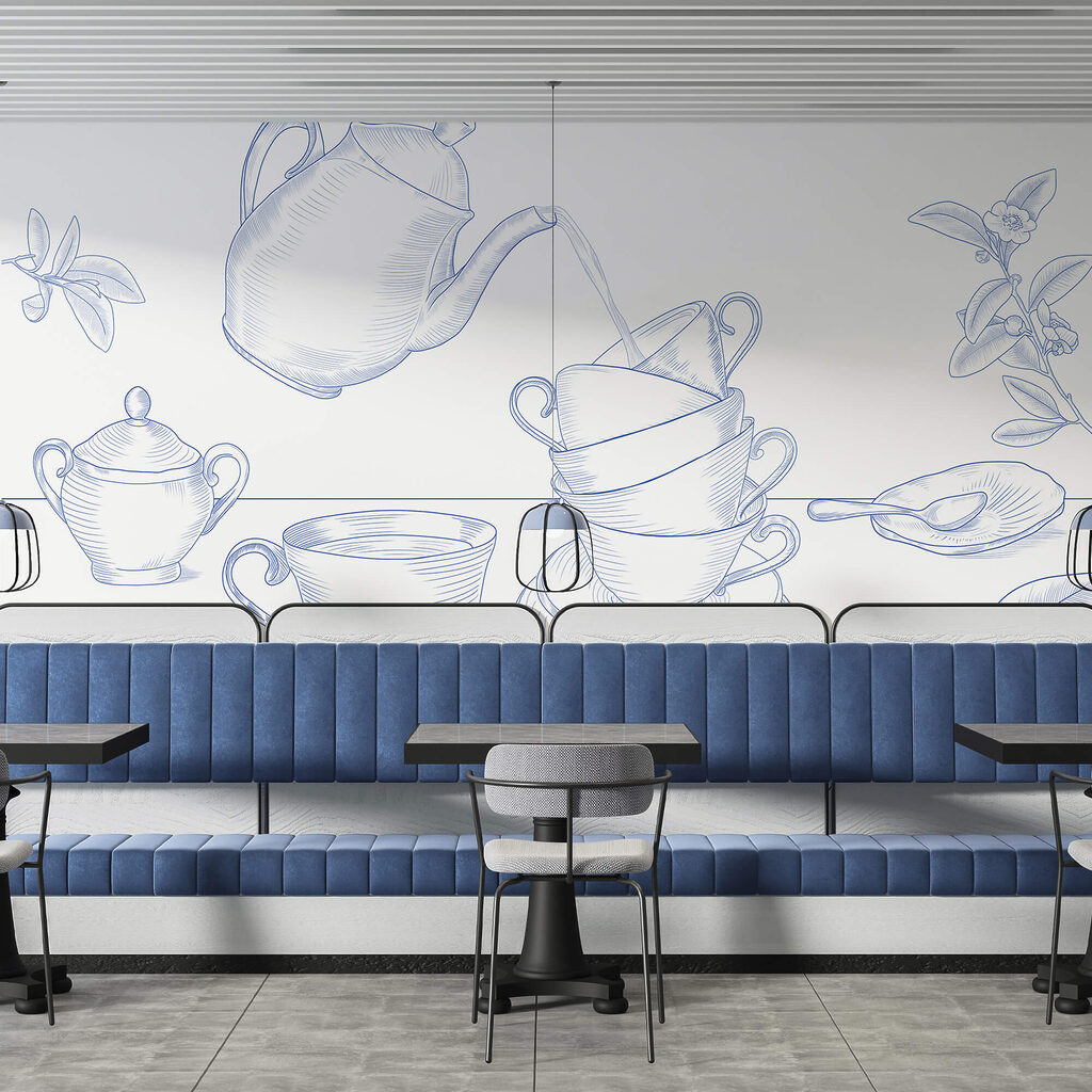 Ceainic turnând într-o stivă de cești de ceai Ceainic turnând într-o stivă de cești de ceai