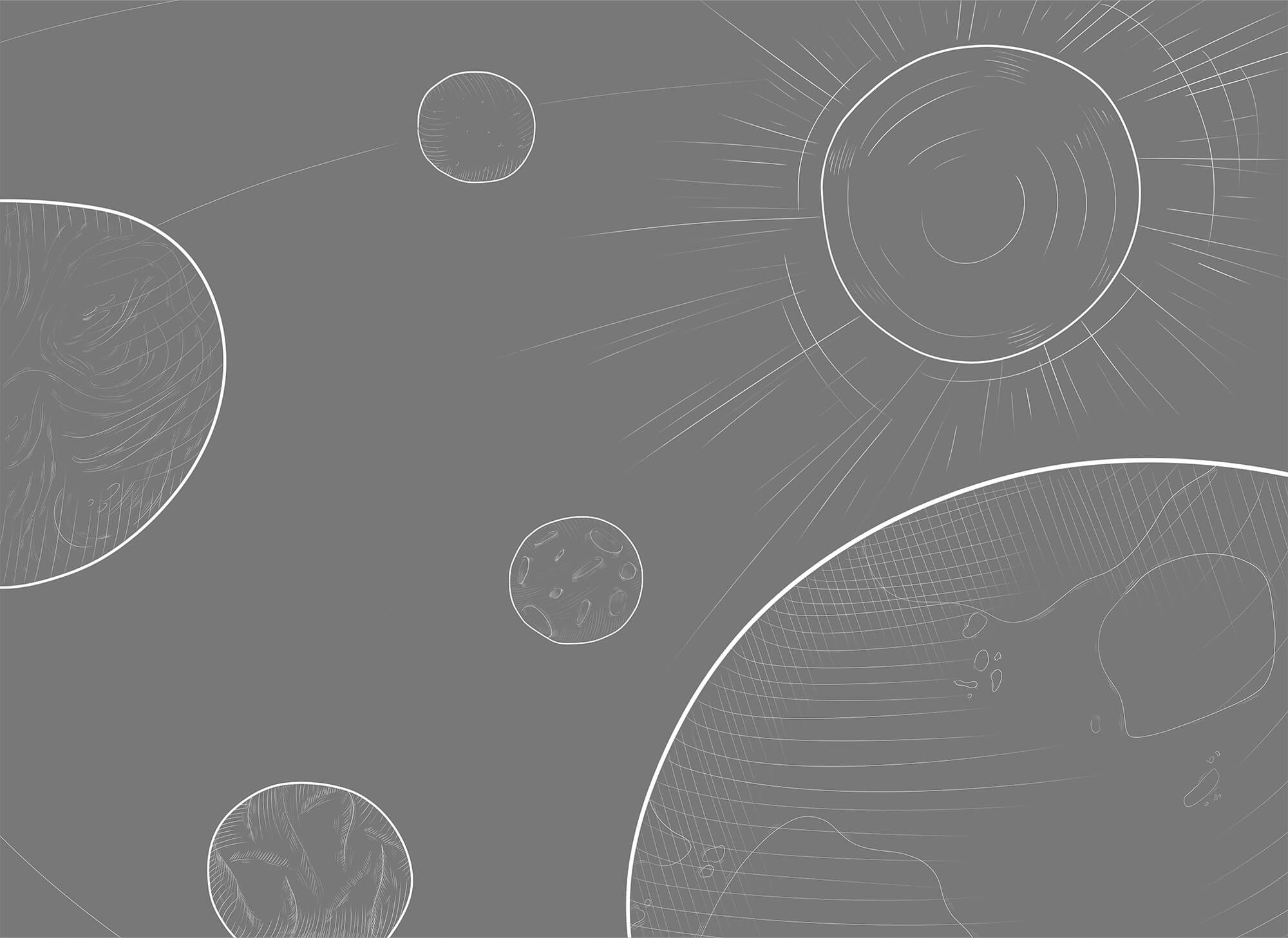 Grey background with circles and sun Grey background with circles and sun