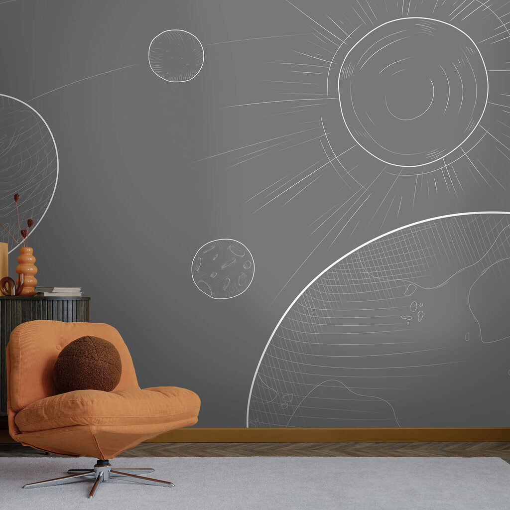 Fundal gri cu cercuri și soare Fundal gri cu cercuri și soare