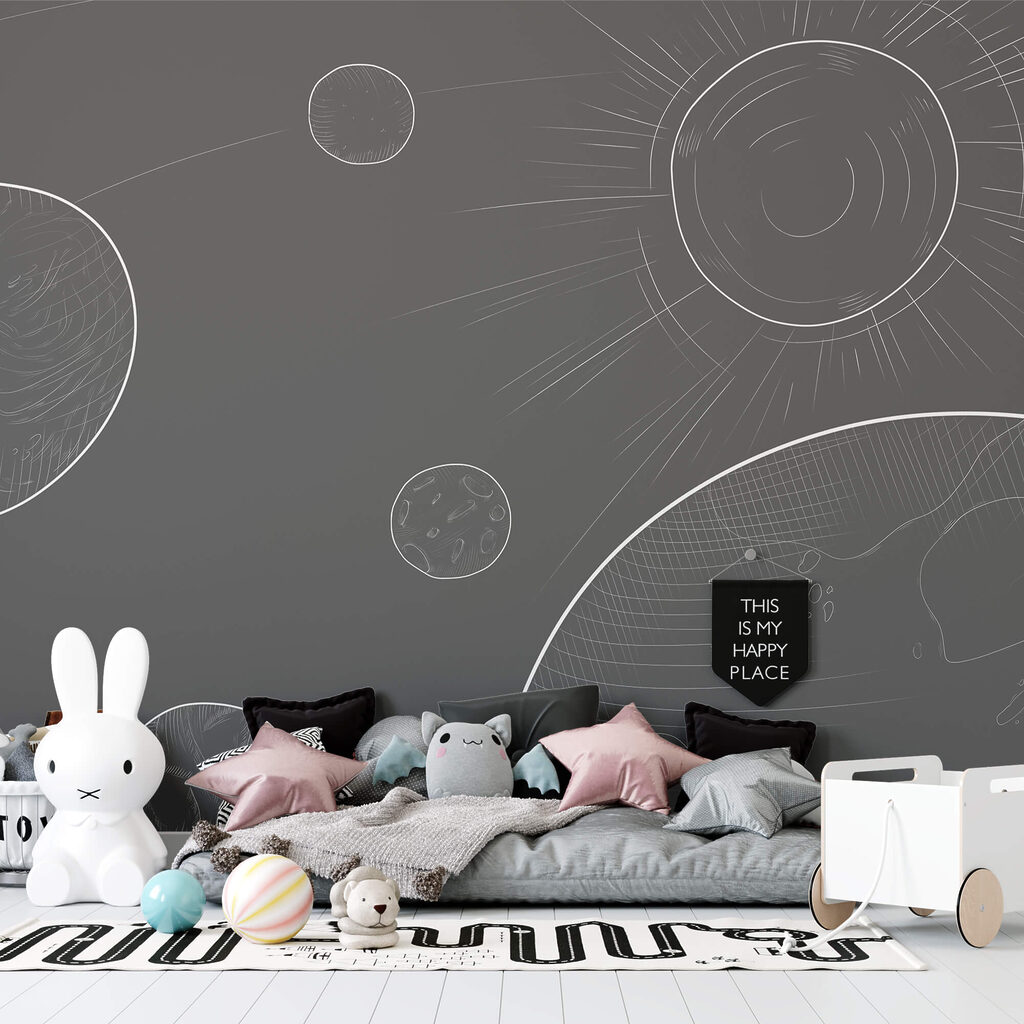 Fundal gri cu cercuri și soare Fundal gri cu cercuri și soare