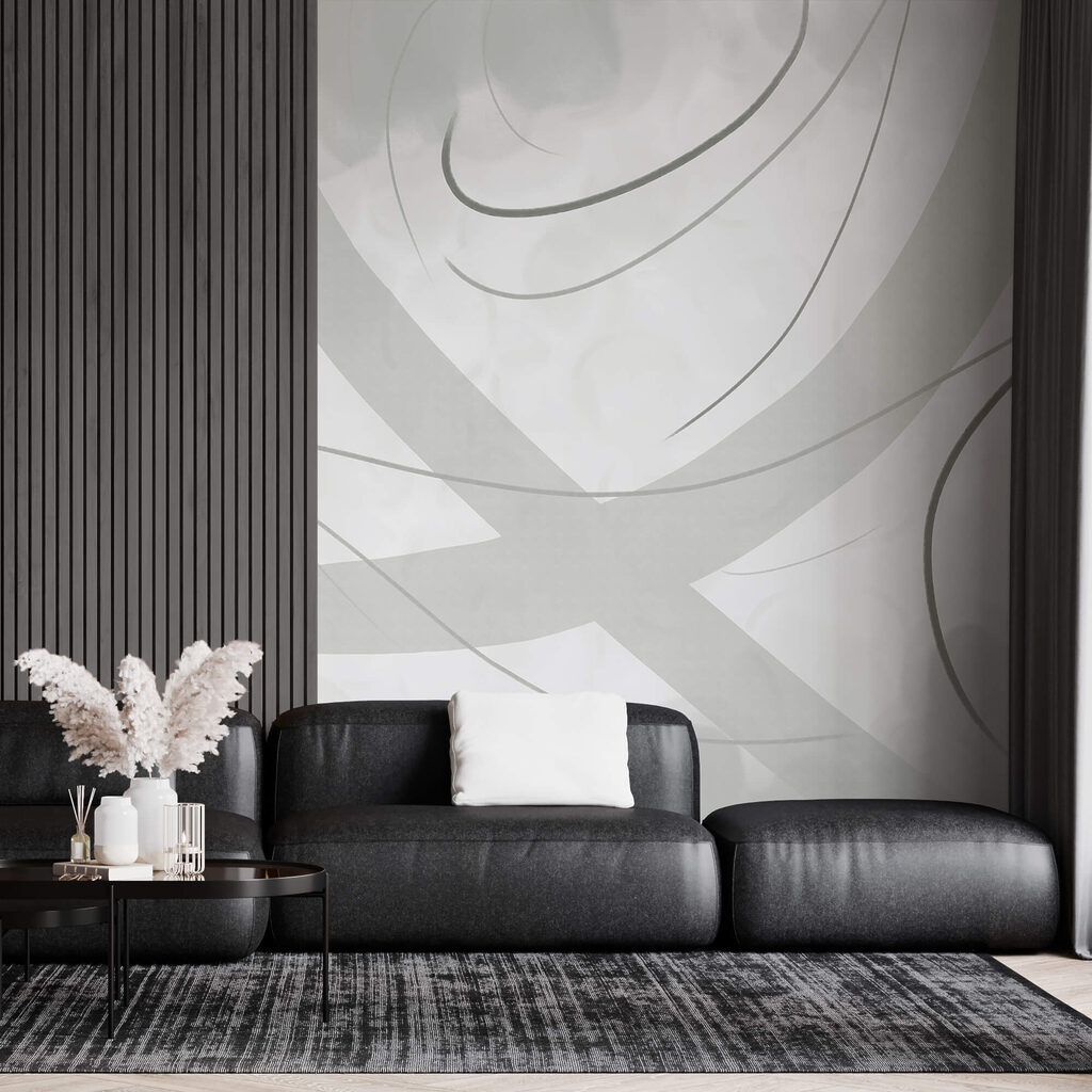 Fundal alb și gri cu linii și curbe Fundal alb și gri cu linii și curbe
