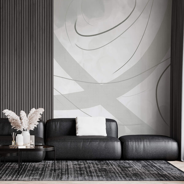 Fundal alb și gri cu linii și curbe Fundal alb și gri cu linii și curbe