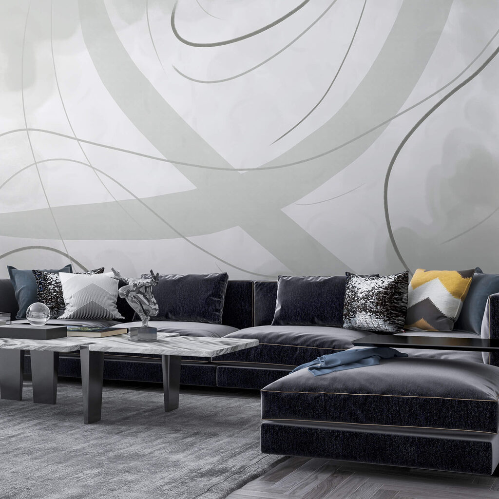 Fundal alb și gri cu linii și curbe Fundal alb și gri cu linii și curbe