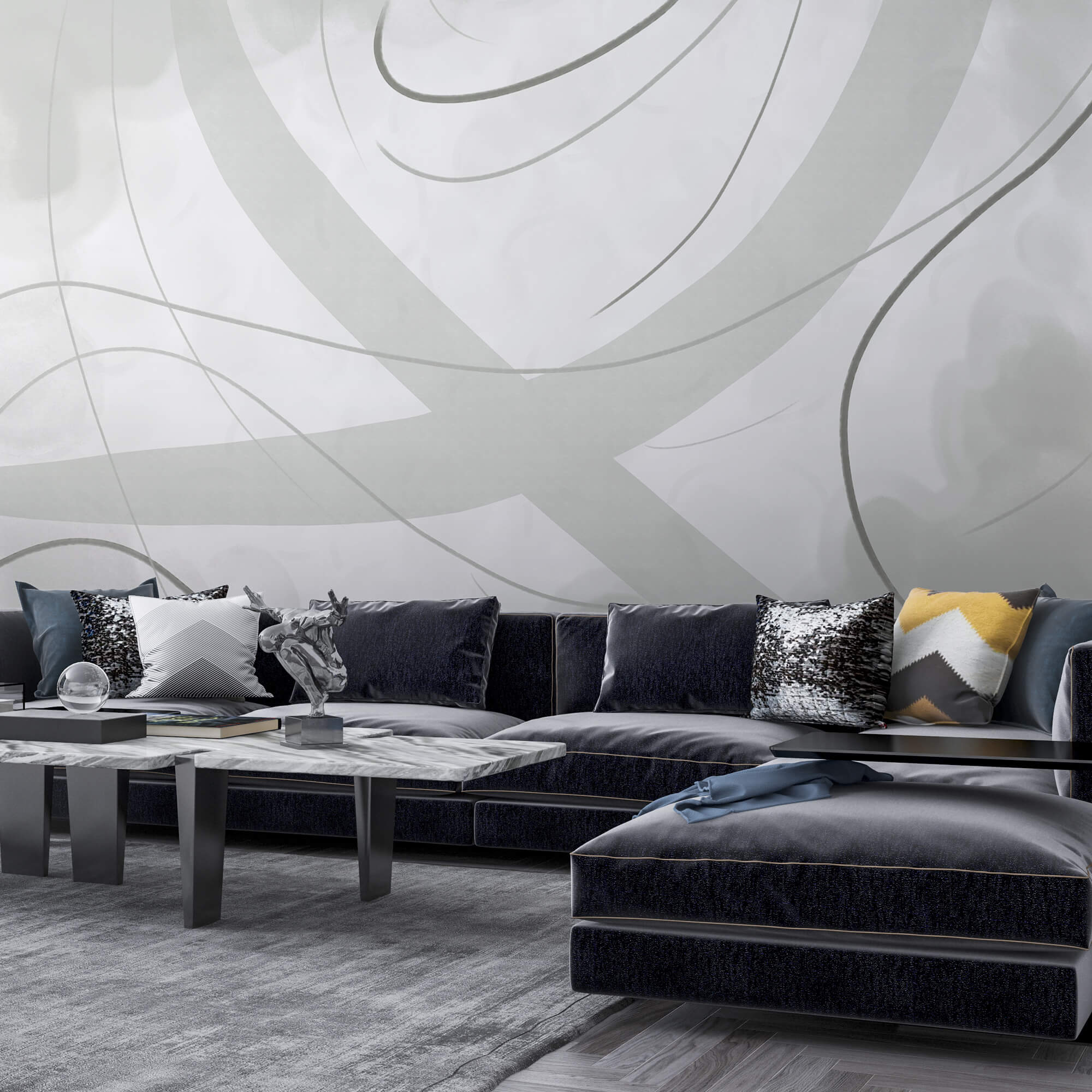 Fundal alb și gri cu linii și curbe Fundal alb și gri cu linii și curbe