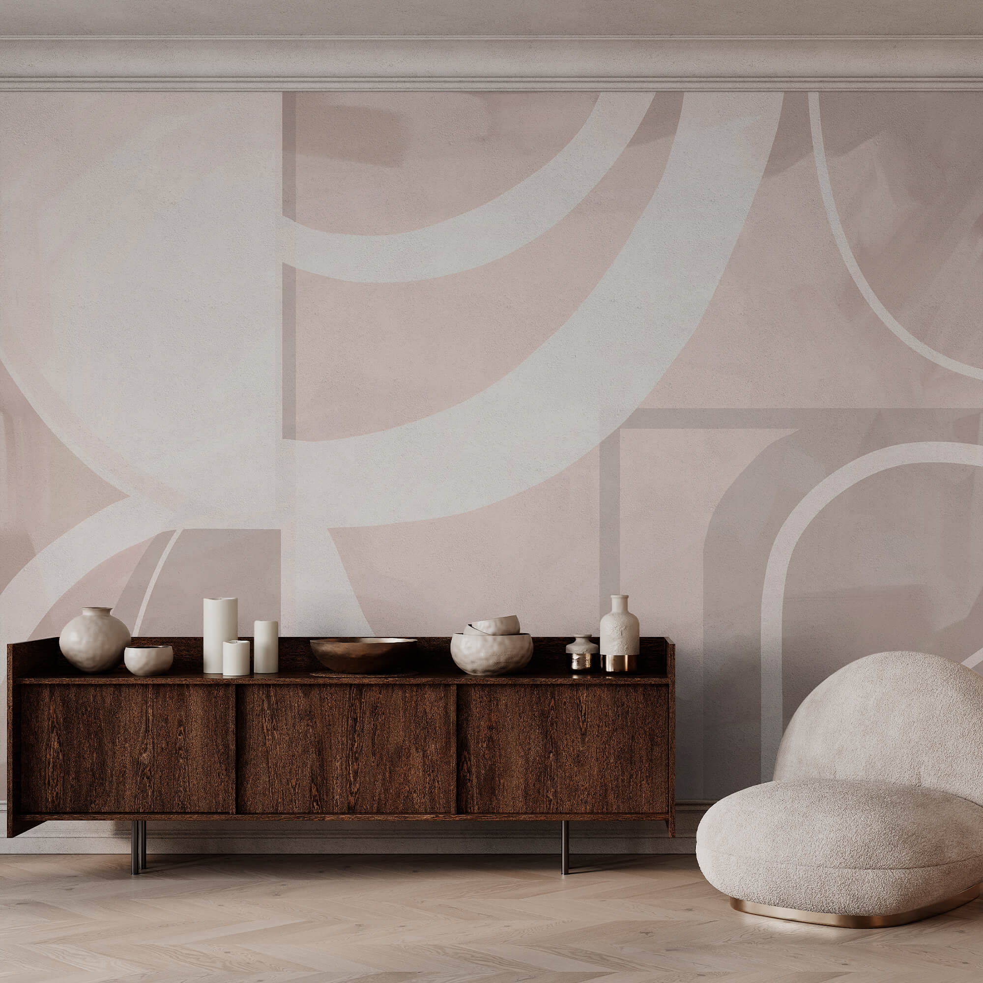 Forme abstracte în culori pastelate delicate