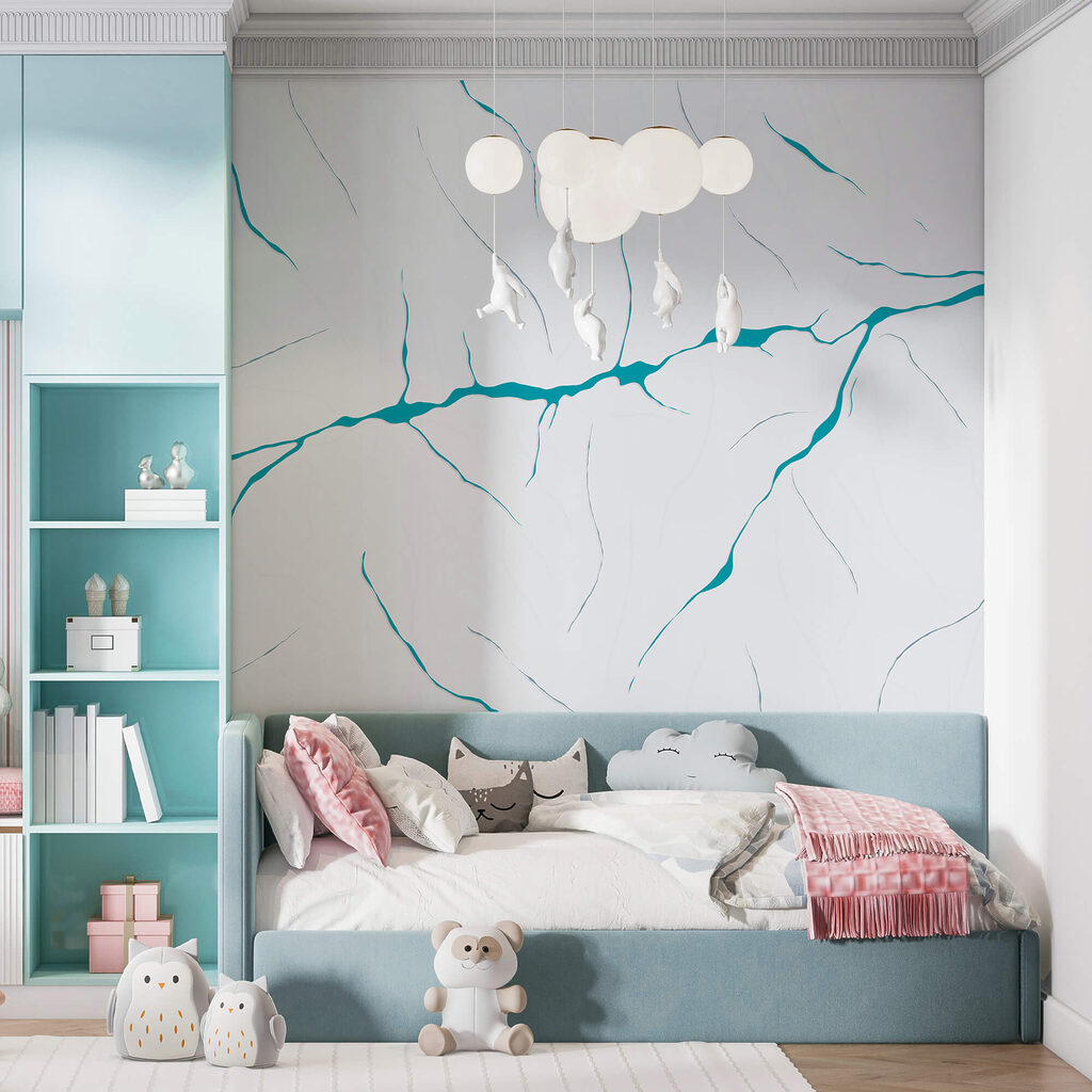 Linii albastre pe o suprafață albă