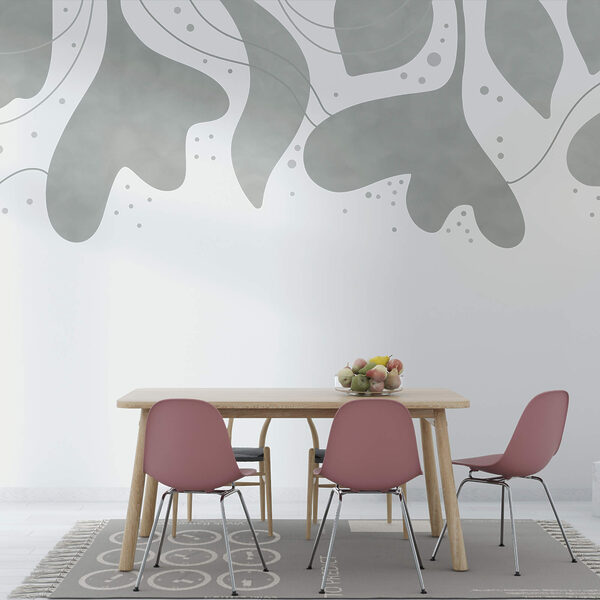 Fundal gri și alb cu frunze