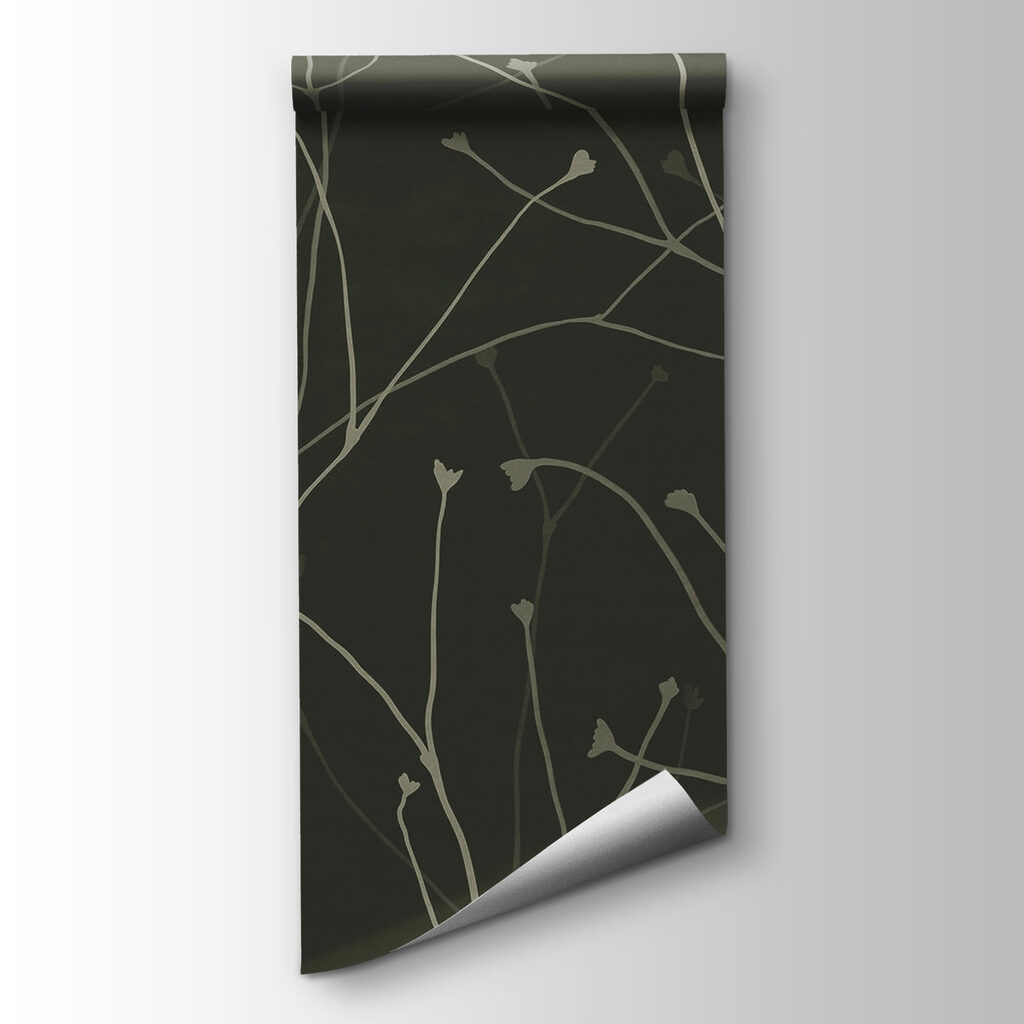 Delicate branches on a dark backdrop