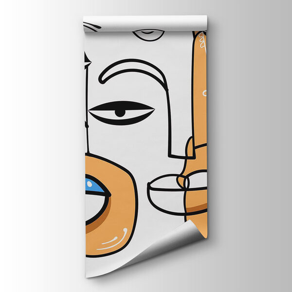 Group of faces drawn on a white background Group of faces drawn on a white background