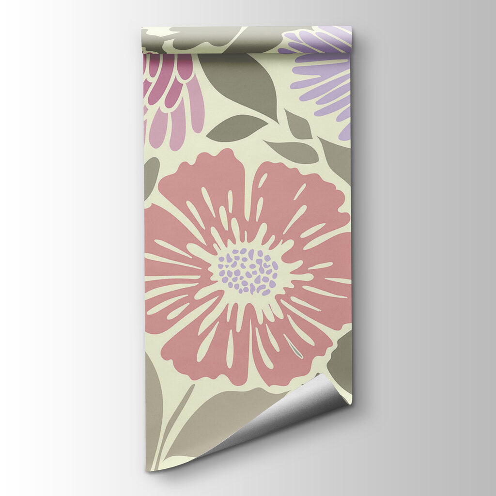 Colorful floral pattern with leaves