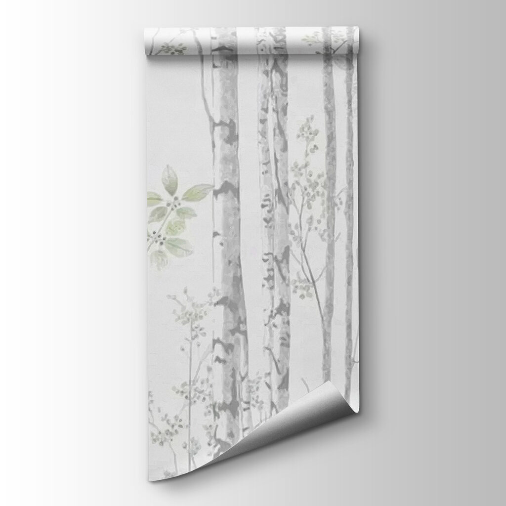 Wallpaper with trees and leaves